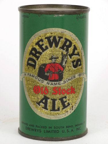 1950 Drewrys Ale 12oz Flat Top Can 55-28, South Bend, Indiana