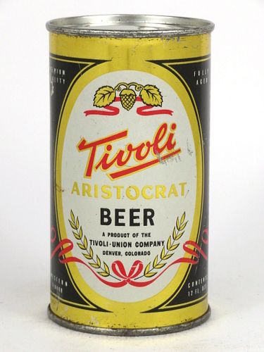 1950 Tivoli Aristocrat Beer 12oz Flat Top Can 138-34, Denver, Colorado