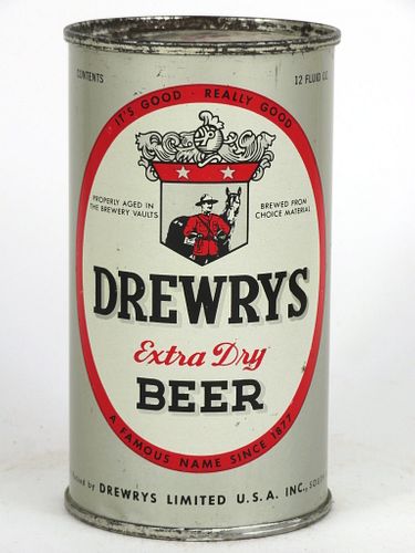 1953 Drewrys Extra Dry Beer 12oz Flat Top Can 56-02.2, South Bend, Indiana