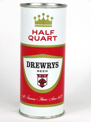 1966 Drewrys Beer 16oz One Pint Tab Top Can T148-32, Chicago, Illinois