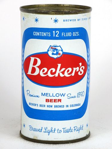 1964 Becker's Mellow Beer 12oz Flat Top Can 35-23, Denver, Colorado