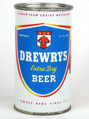 1958 Drewry's Extra Dry Beer 12oz Flat Top Can 55-19.2, Chicago, Illinois