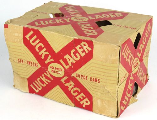 1953 Lucky Lager Beer six pack box Six Pack Can Carrier, Azusa, California