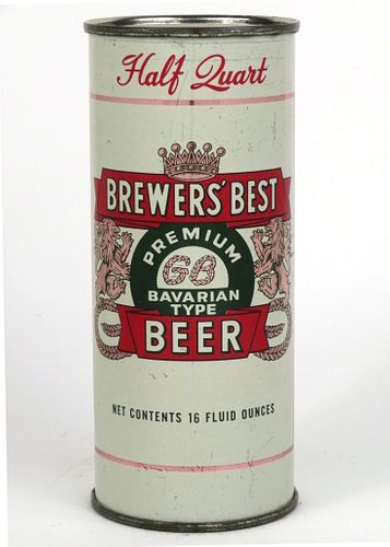 1962 Brewers' Best Beer 16oz One Pint Flat Top Can 226-05, Los Angeles, California