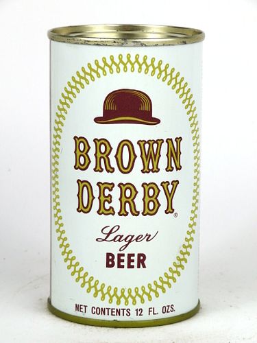 1961 Brown Derby Lager Beer 12oz Flat Top Can 42-16, Los Angeles, California