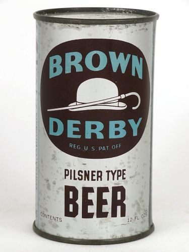 1937 Brown Derby Pilsner Type Beer 12oz Flat Top Can OI-123, Eureka, California