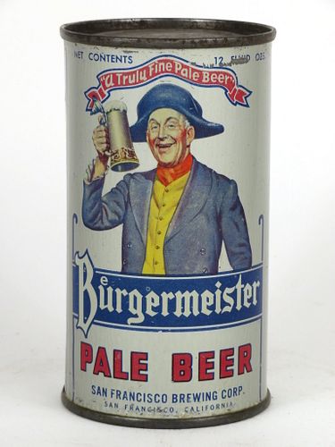1950 Burgermeister Pale Beer 12oz Flat Top Can 46-33, San Francisco, California