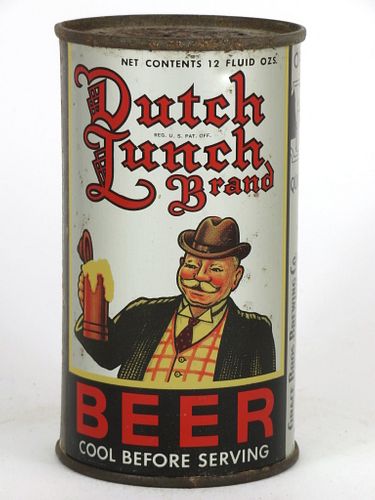 1938 Dutch Lunch Brand Beer 12oz Flat Top Can OI-214, Santa Rosa, California