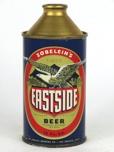 1947 Eastside Beer 12oz Cone Top Can 160-11, Los Angeles, California