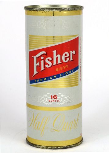 1963 Fisher Premium Light Beer 16oz One Pint Flat Top Can 229-17, Azusa, California