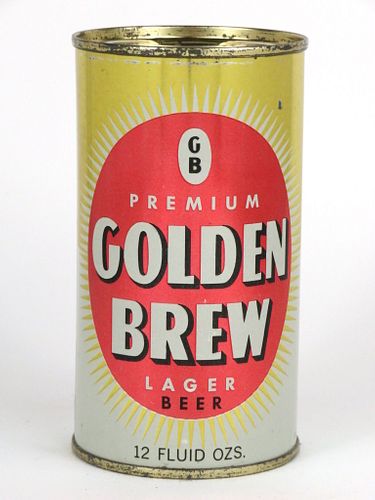 1958 Golden Brew Lager Beer 12oz Flat Top Can 72-29, Santa Rosa, California