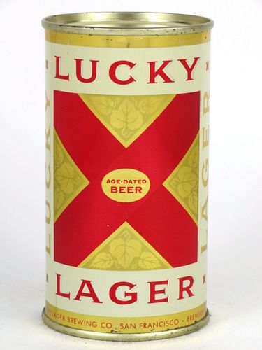 1958 Lucky Lager Beer 12oz Flat Top Can 93-19.2, San Francisco, California