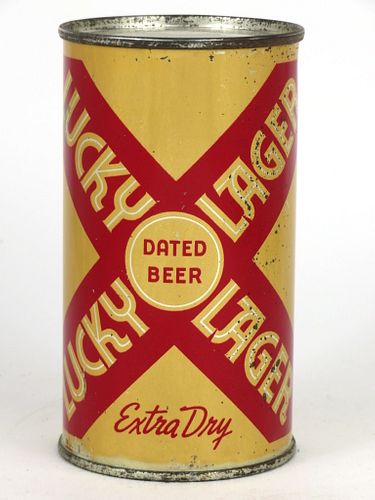 1941 Lucky Lager Beer 12oz Flat Top Can 93-11, San Francisco, California