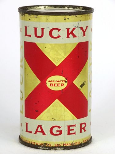 1958 Lucky Lager Beer 12oz Flat Top Can 93-19.3, San Francisco, California