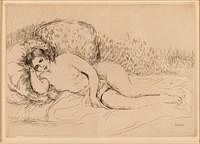 5654655: Auguste Renoir (French, 1841-1919), Femme Couchee,
 Etching, 2nd State, c. 1906 EV1DO