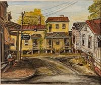 5654720: Raiford Wood (GA, 1895-1974), Joachin Street, Oil on Canvas EV1DL