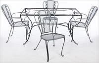 5654710: Saltorini Wrought Iron Dining Table and 4 Chairs EV1DJ