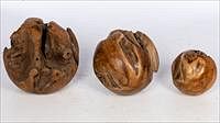 5654845: Three Various Size Balinese Teak Root Balls EV1DC