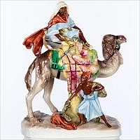 5654666: Royal Dux Porcelain Figural Group with Man on Camel EV1DF