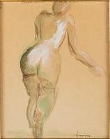 5654608: Hoerner, Nude Study, Watercolor on Paper EV1DL