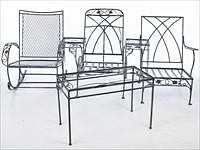 5664824: Group of 6 Pieces of Saltorini Wrought Iron Garden Furniture EV1DJ
