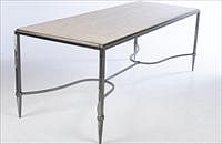 5654718: Modern Metal and Painted Wood Console Table EV1DJ