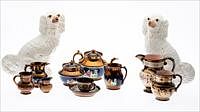 5664821: Pair of Staffordshire Dogs and 10 Copperware Articles, 19th C EV1DF