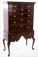 5664807: Queen Anne Cherrywood Highboy with Snake Feet,
 Possibly CT, 18th Century EV1DJ