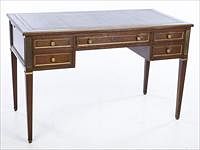 5654723: Louis XVI Style Leather Top Mahogany Desk, 20th Century EV1DJ
