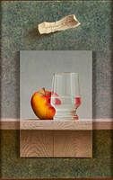 5654821: Thwinkelenberg, Trompe L'oueil Still Life with
 Apple, Oil on Board, 1995 EV1DL