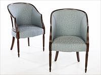 5654788: Pair of Regency Style Mahogany Tub Chairs, 20th c. EV1DJ