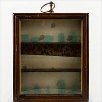 5654932: Small Mahogany Hanging Curio Cabinet EV1DJ