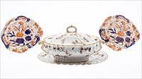 5664923: Copeland Porcelain Tureen with Underplate and a
 Pair of Derby Style Plates EV1DF