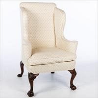 5565067: George II Mahogany Wingchair with Shell-Carved
 Knees, Mid 18th Century E9VDJ