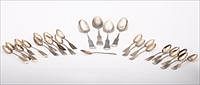 5565313: 17 Misc. Coin Silver teaspoons and 4 Serving Spoons
 and 5 Sterling Spoons E9VDQ