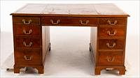 5582632: Victorian Mahogany Pedestal Desk, 19th Century E9VDJ