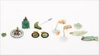 5565366: Misc. group of 11 Jade Jewelry Articles E9VDK