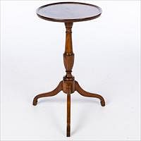 5565296: American Cherrywood Dish Top Candlestand, Probably New England E9VDJ
