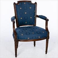 5565214: Louis XVI Walnut Open Armchair, Late 18th Century E9VDJ