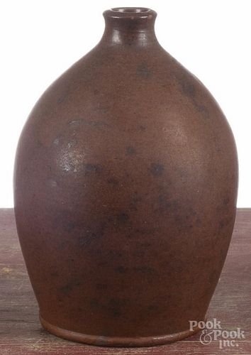 Redware jug, 19th c., probably New England, 9 1/4'' h.