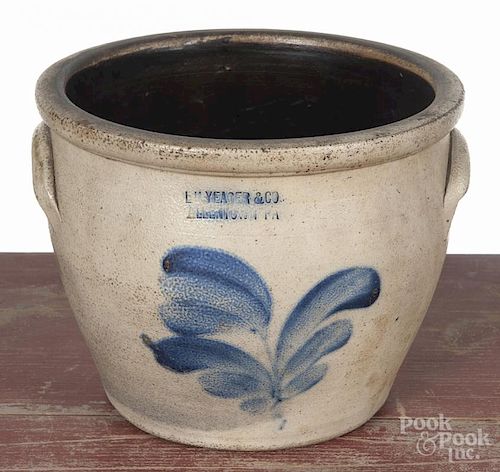 Pennsylvania stoneware crock, 19th c., inscribed L. H. Yeager & CO. Allentown PA