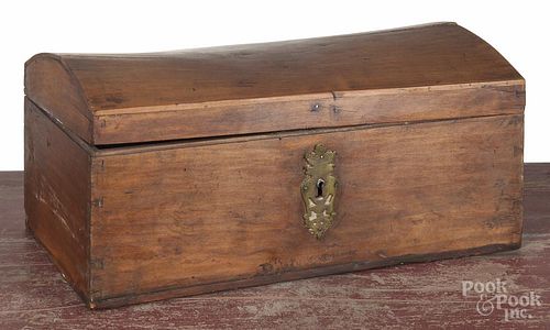 Cherry dome top document box, early 19th c., 8'' h., 17 3/4'' w.