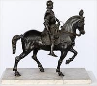5565200: French School, Soldier on Horseback, Bronze Sculpture E9VDL