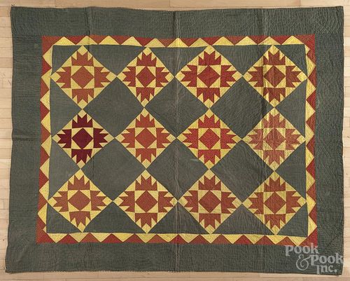 Pennsylvania bear paw variant patchwork quilt, ca. 1900, 86'' x 68''.