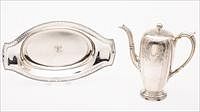 5565211: Gorham Sterling Silver Coffee Pot and Webster Bread Dish E9VDQ