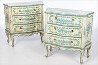 5565208: Pair of Italian Style Painted Three Drawer Chests, 20th Century E9VDJ