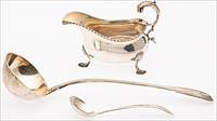 5565272: Bailey, Banks and Biddle Sterling Silver Gravy
 Boat, S. Kirk & Son Small Ladle & English Ladle E9VDQ