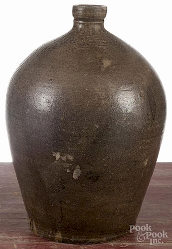 Southern two-gallon stoneware jug, 19th c., 14 1/2'' h.