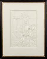 5565224: Myrtle Jones (GA, 1913-2007), Figure in an Interior, Drawing, 1999 E9VDL