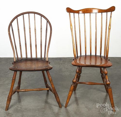 Pennsylvania Windsor side chair, late 18th c., together with a bowback Windsor side chair.